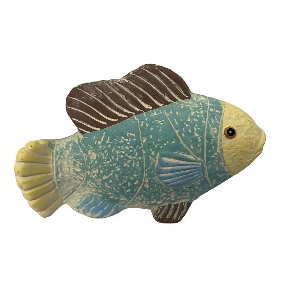 Vintage K's Collection‎ Collectible Fish Figurine Sculpture Ceramic Multi